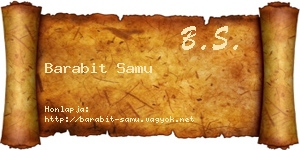 Barabit Samu névjegykártya